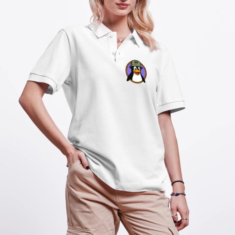 Tux Linux + GNU Hat Stanley/Stella Unisex Organic Polo Shirt PREPSTER