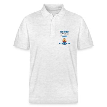 PILOT - FLUGZEUG - FLIEGEN - FLIEGER - SUPER - GUT - Stanley/Stella Unisex Bio-Poloshirt PREPSTER - Weiß meliert - Vorne - Roxy (174cm) & Andy (188cm)