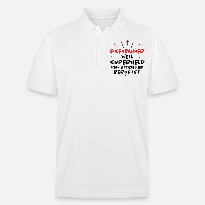 Eisenbahner Spruch Lokführer Eisenbahner Geschenk - Stanley/Stella Unisex Bio-Poloshirt PREPSTER - Weiß