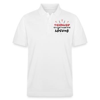 Tiefbauer Spruch Beruf Lustiges Tiefbauer Geschenk - Stanley/Stella Unisex Bio-Poloshirt PREPSTER - Weiß - Vorne - Roxy (174cm) & Andy (188cm)