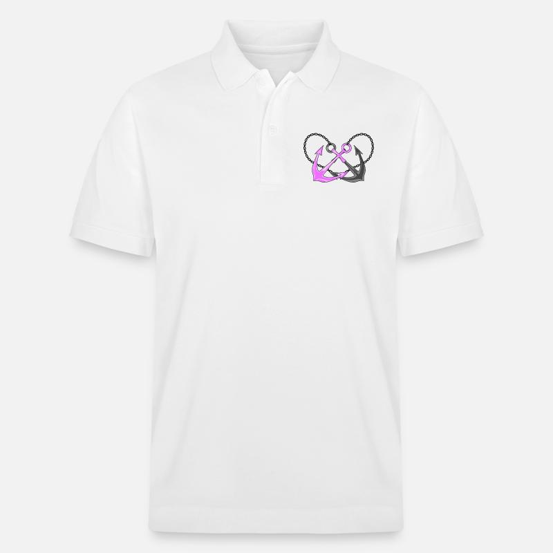 Zwei Anker - Stanley/Stella Unisex Bio-Poloshirt PREPSTER - Weiß