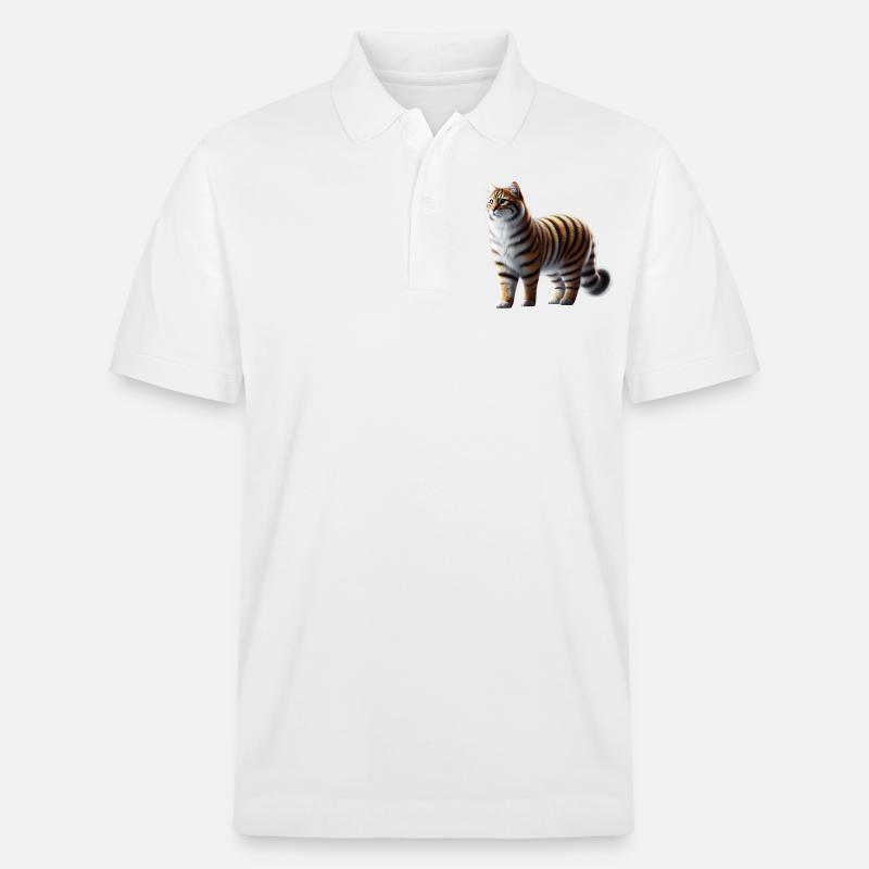 Tiger Katze - Stanley/Stella Unisex Bio-Poloshirt PREPSTER - Weiß