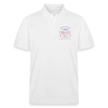 je ne suis pas chiante mais exigeante - Polo PREPSTER bio Stanley/Stella Unisexe - blanc - Devant - Roxy (174cm) & Andy (188cm)