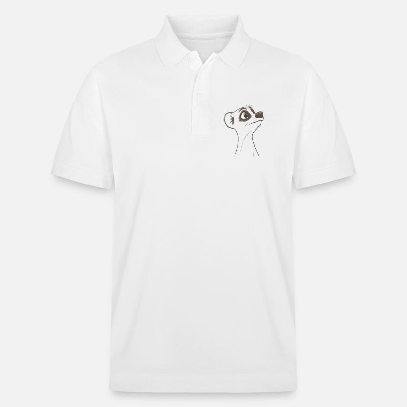 fragendes Erdmännchen - Stanley/Stella Unisex Bio-Poloshirt PREPSTER - Weiß