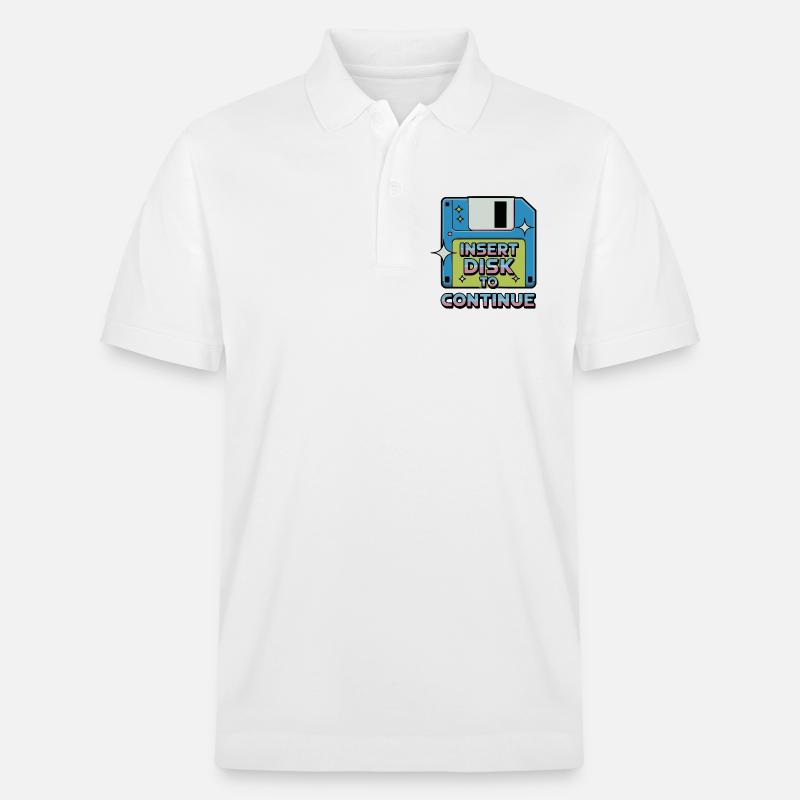 Y2K Retro – Insert Disk to Continue - Stanley/Stella Unisex Bio-Poloshirt PREPSTER - Weiß