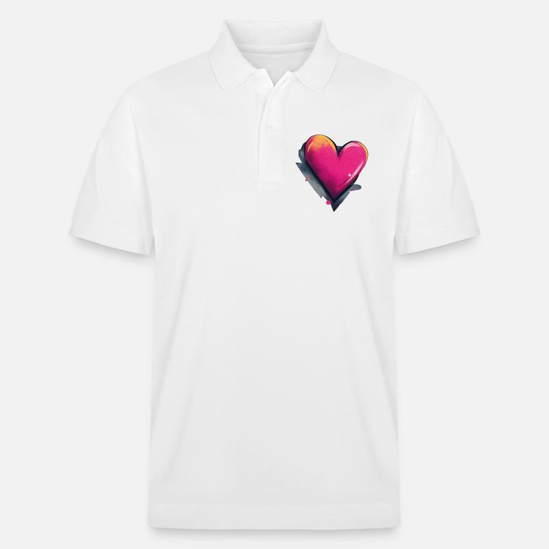 Herz Graffiti - Stanley/Stella Unisex Bio-Poloshirt PREPSTER - Weiß