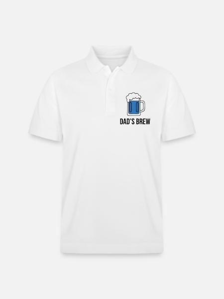 Cool Dads Brew Beer Glass Dad - Stanley/Stella Unisex Organic Polo Shirt PREPSTER - white