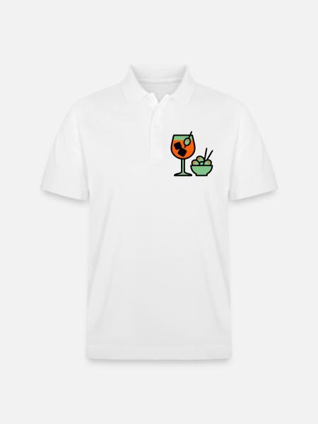 Martini Cocktail Graphic - Stanley/Stella Unisex Organic Polo Shirt PREPSTER - white