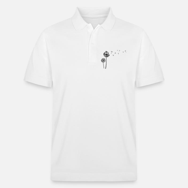 Schöne Pusteblume Löwenzahn Dandelion - Stanley/Stella Unisex Bio-Poloshirt PREPSTER - Weiß