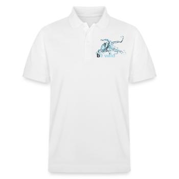 be wild, Krake - Stanley/Stella Unisex Bio-Poloshirt PREPSTER - Weiß - Vorne - Roxy (174cm) & Andy (188cm)