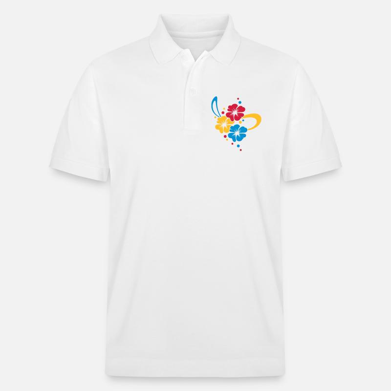 Blumenbouquet mit Schleife - Stanley/Stella Unisex Bio-Poloshirt PREPSTER - Weiß