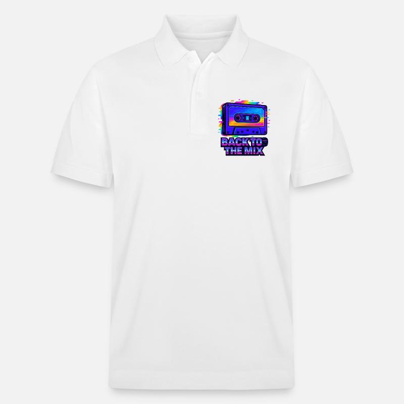Conception de cassettes rétro néon - Polo PREPSTER bio Stanley/Stella Unisexe - blanc