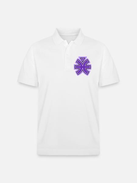 Pisces and Water Tribal Symbol - Stanley/Stella Unisex Organic Polo Shirt PREPSTER - white