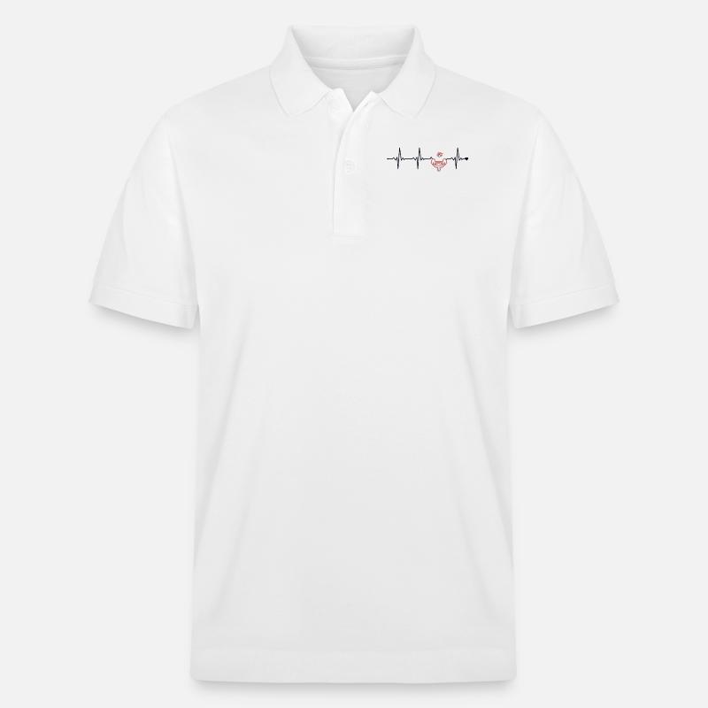 Orpaillage Heartbeat Prospection Mineur Or - Polo PREPSTER bio Stanley/Stella Unisexe - blanc
