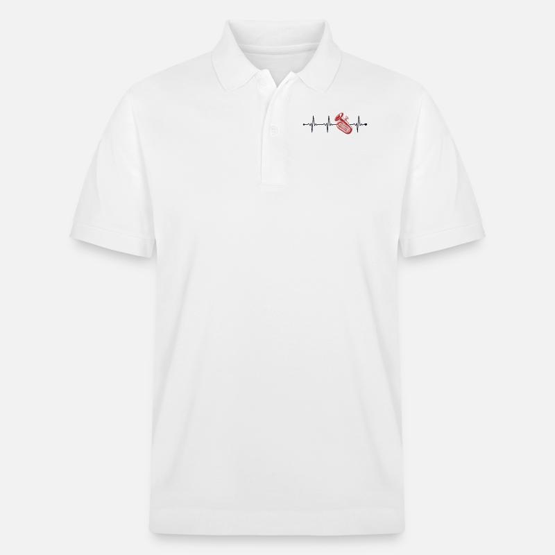 Euphonium Heartbeat Instrument Euphonist Player - Stanley/Stella Unisex Bio-Poloshirt PREPSTER - Weiß