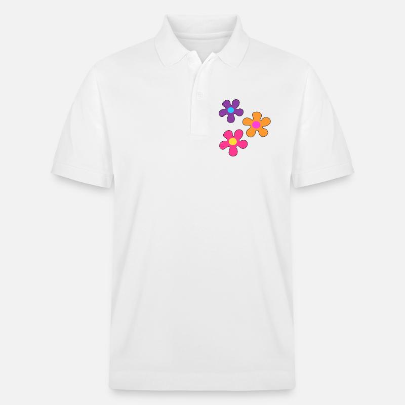 Hippie-Blumen - Stanley/Stella Unisex Bio-Poloshirt PREPSTER - Weiß
