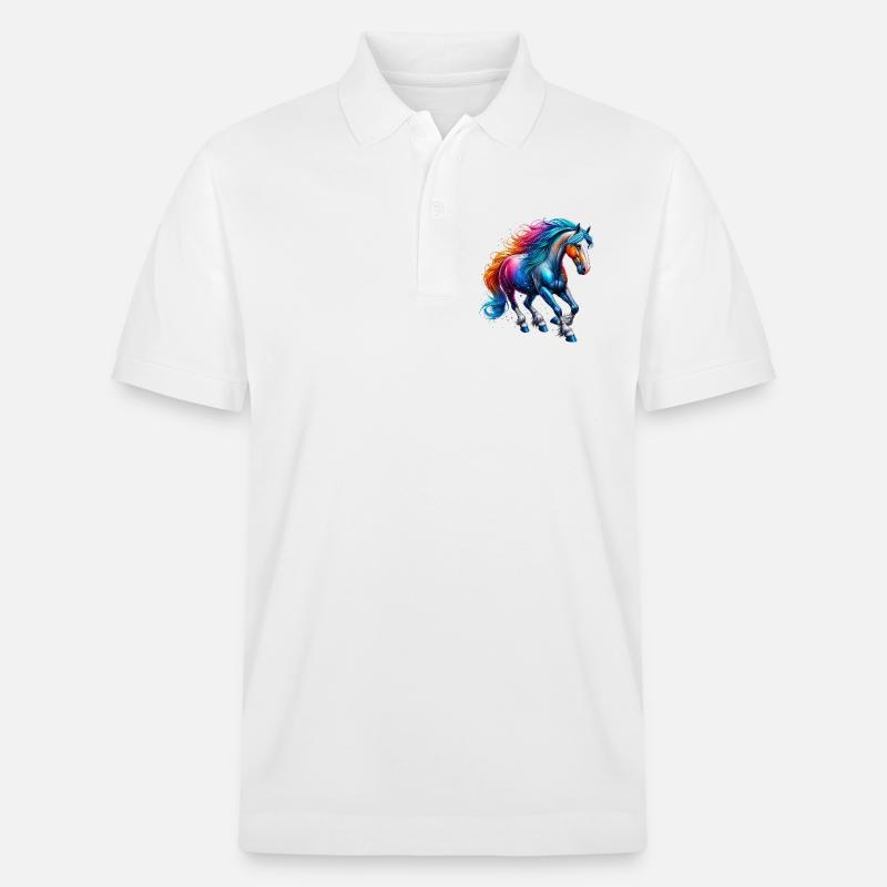 Pferd - Stanley/Stella Unisex Bio-Poloshirt PREPSTER - Weiß