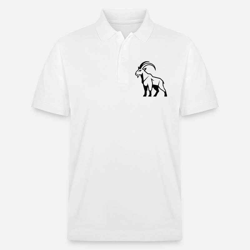 Bergziege geometrisch - Stanley/Stella Unisex Bio-Poloshirt PREPSTER - Weiß