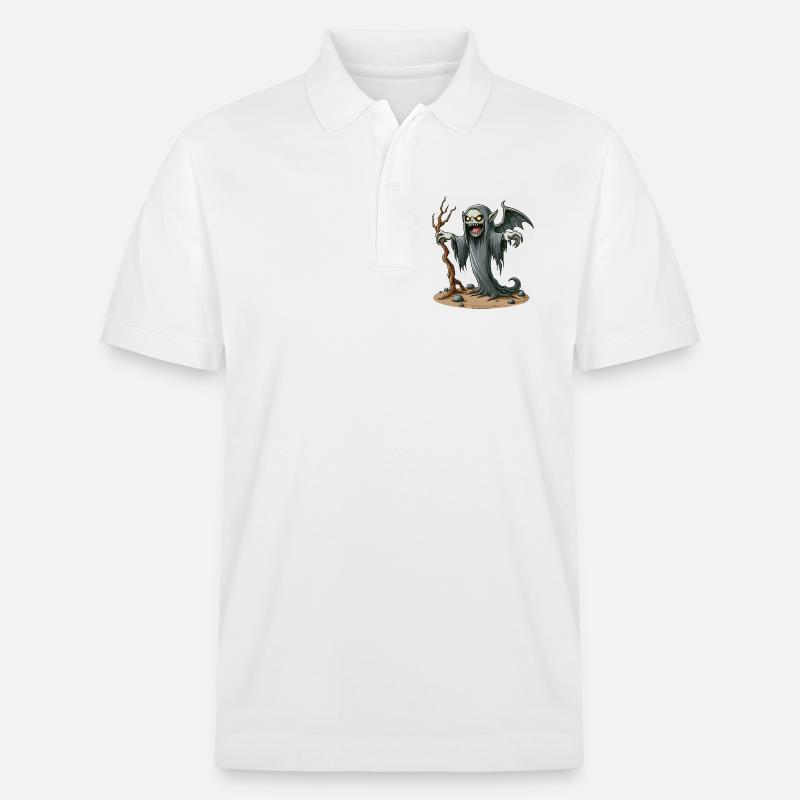 Sensenmann-Banshee auf der Erde - Stanley/Stella Unisex Bio-Poloshirt PREPSTER - Weiß