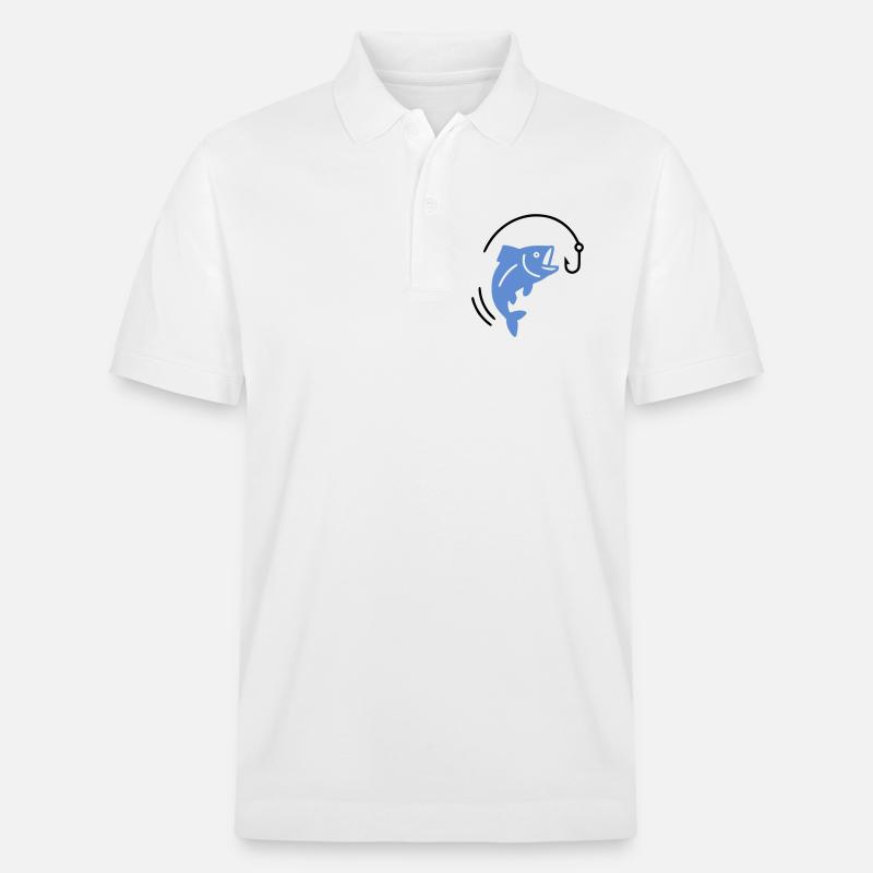 Pêche au poisson sur hameçon logo - Polo PREPSTER bio Stanley/Stella Unisexe - blanc