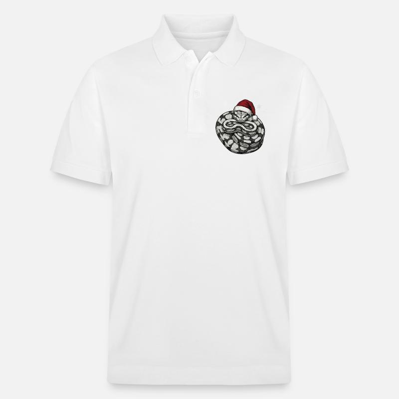 Königspython Weihnachten Ball Python Schlange - Stanley/Stella Unisex Bio-Poloshirt PREPSTER - Weiß