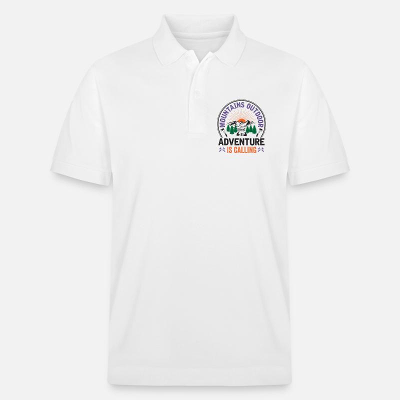 Berge – Das Abenteuer ruft - Stanley/Stella Unisex Bio-Poloshirt PREPSTER - Weiß