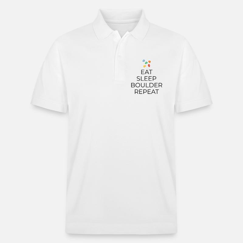 Eat - Sleep - Boulder - Repeat - Design Bouldern - Stanley/Stella Unisex Bio-Poloshirt PREPSTER - Weiß