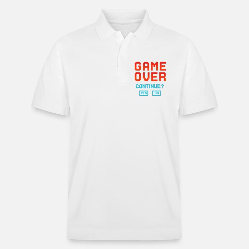 Game Over, Continue? - Stanley/Stella Unisex Bio-Poloshirt PREPSTER - Weiß