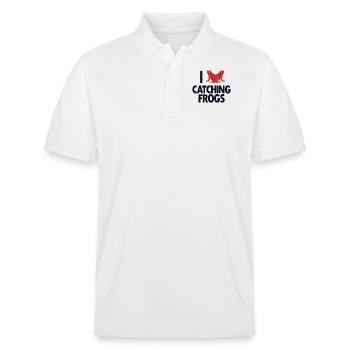I Love Catching Frogs Laubfrosch Kröte Frosch - Stanley/Stella Unisex Bio-Poloshirt PREPSTER - Weiß - Vorne - Roxy (174cm) & Andy (188cm)