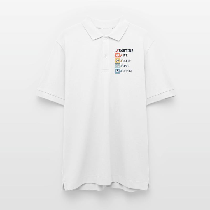 Routine Eat Sleep Code Repeat Developer Coder Polo PREPSTER bio Stanley/Stella Unisexe