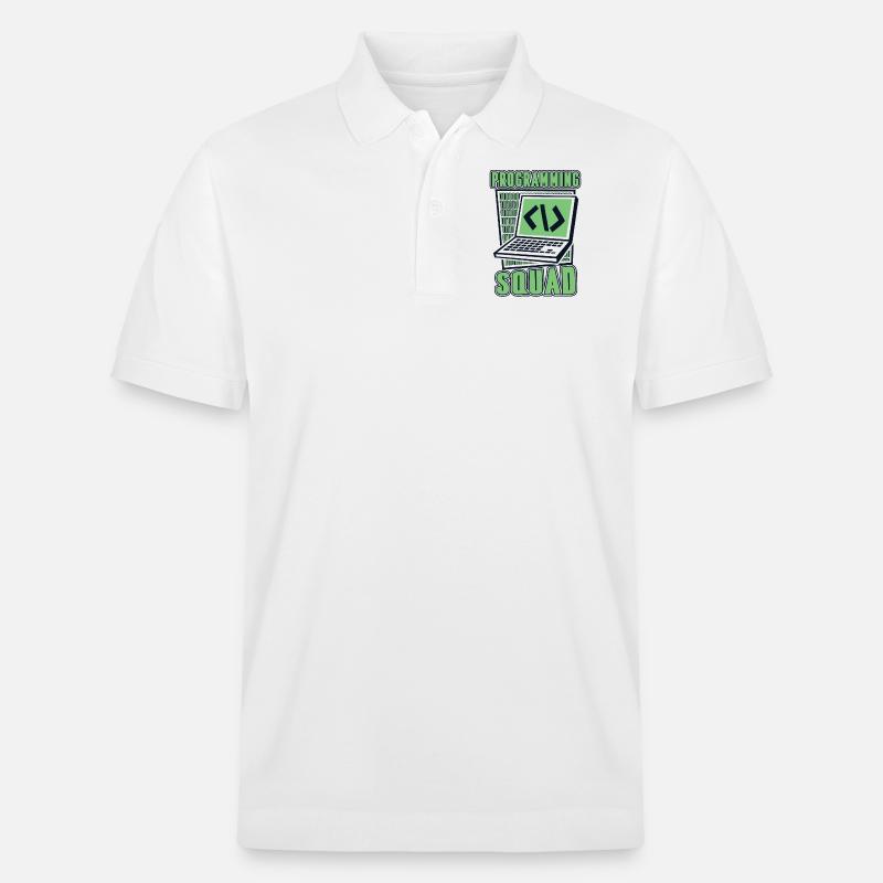 Programming Squad Software Developer Developer - Stanley/Stella Unisex Organic Polo Shirt PREPSTER - white