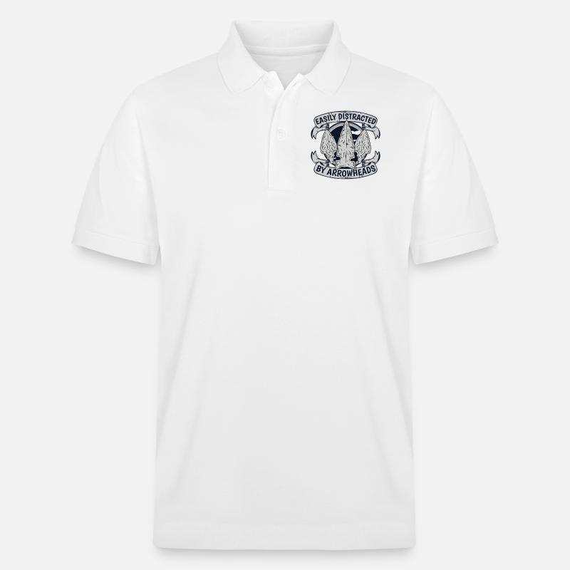 Easily Distracted By Arrowheads Jagdspitzen - Stanley/Stella Unisex Bio-Poloshirt PREPSTER - Weiß