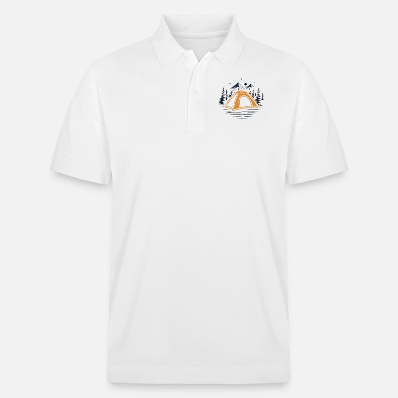Campingplatz Zelten Glamping Camper Camping - Stanley/Stella Unisex Bio-Poloshirt PREPSTER - Weiß