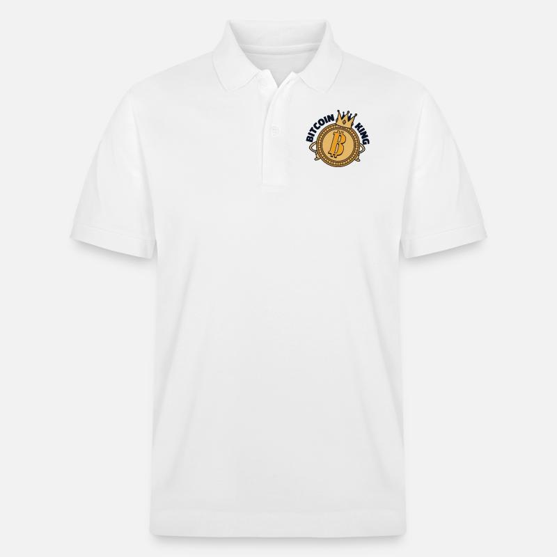 Bitcoin King Kryptowährung Blockchain Crypto - Stanley/Stella Unisex Bio-Poloshirt PREPSTER - Weiß