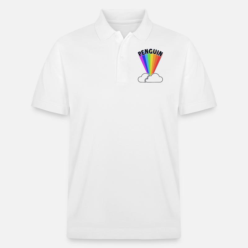 Penguin Rainbow Kaiserpinguin Seevogel - Stanley/Stella Unisex Bio-Poloshirt PREPSTER - Weiß