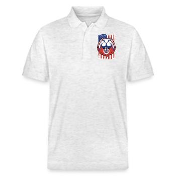 Biber Amerikanische Flagge Eurasischer Castor Canadensis - Stanley/Stella Unisex Bio-Poloshirt PREPSTER - Weiß meliert - Vorne - Roxy (174cm) & Andy (188cm)