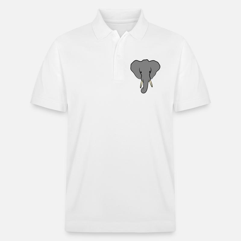 Éléphant Minimaliste - Polo PREPSTER bio Stanley/Stella Unisexe - blanc