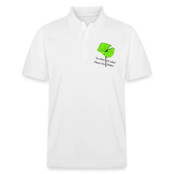 be happy, be happy - Stanley/Stella Unisex Organic Polo Shirt PREPSTER - white - Front - Roxy (174cm) & Andy (188cm)