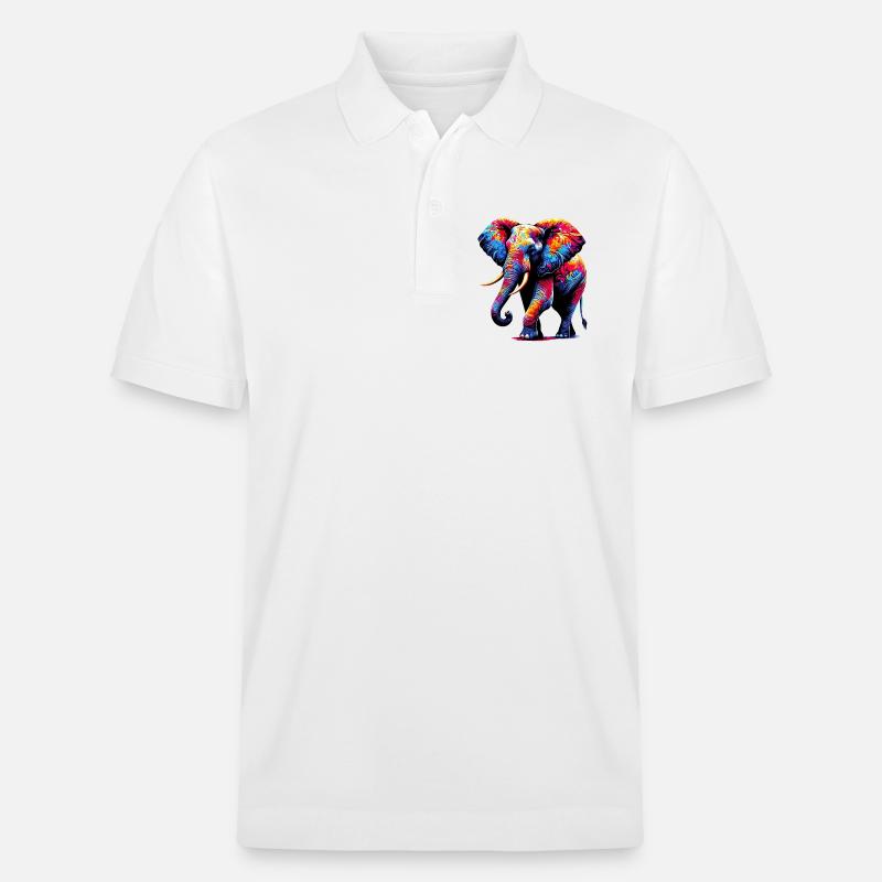 Elefant - Stanley/Stella Unisex Bio-Poloshirt PREPSTER - Weiß