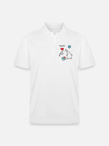Happy Easter - Stanley/Stella Unisex Bio-Poloshirt PREPSTER - Weiß