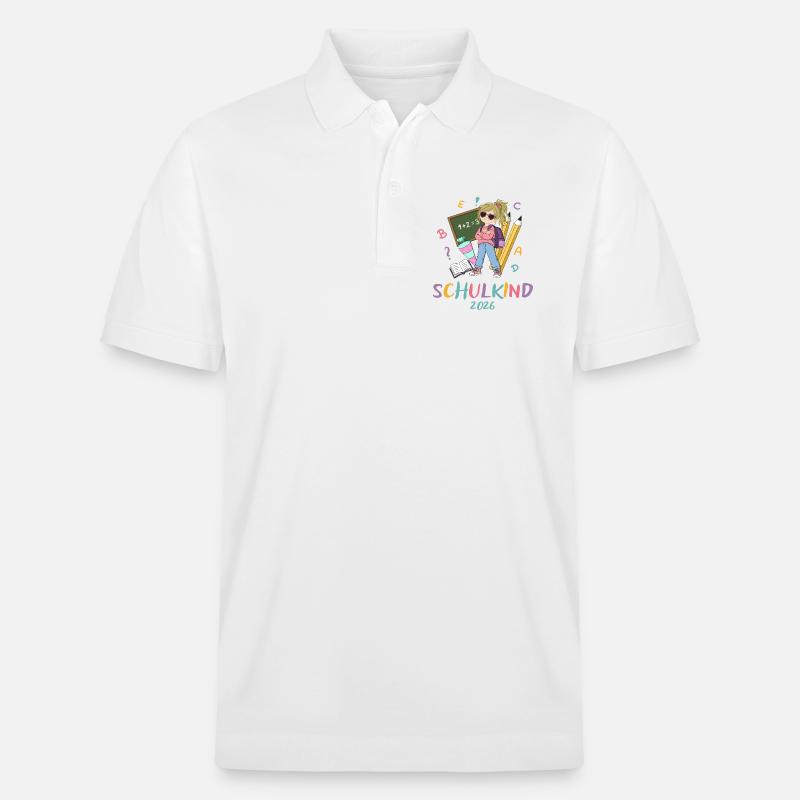Schulkind 2026: Farbenfroh - Stanley/Stella Unisex Bio-Poloshirt PREPSTER - Weiß