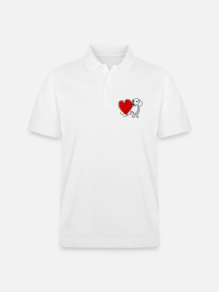 Dackel mit Herz - Stanley/Stella Unisex Bio-Poloshirt PREPSTER - Weiß
