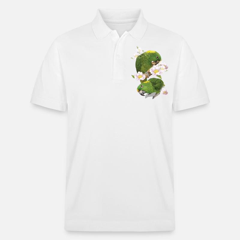Le perroquet à nuque jaune - Polo PREPSTER bio Stanley/Stella Unisexe - blanc