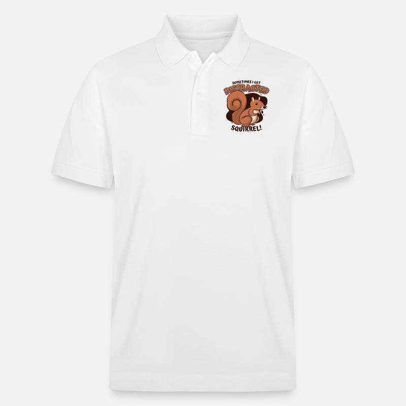 Sometimes I Get Distracted Grauhörnchen - Stanley/Stella Unisex Bio-Poloshirt PREPSTER - Weiß