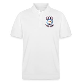 Life is Better with a Hamster Dwarf Hamster - Stanley/Stella Unisex Organic Polo Shirt PREPSTER - white - Front - Roxy (174cm) & Andy (188cm)