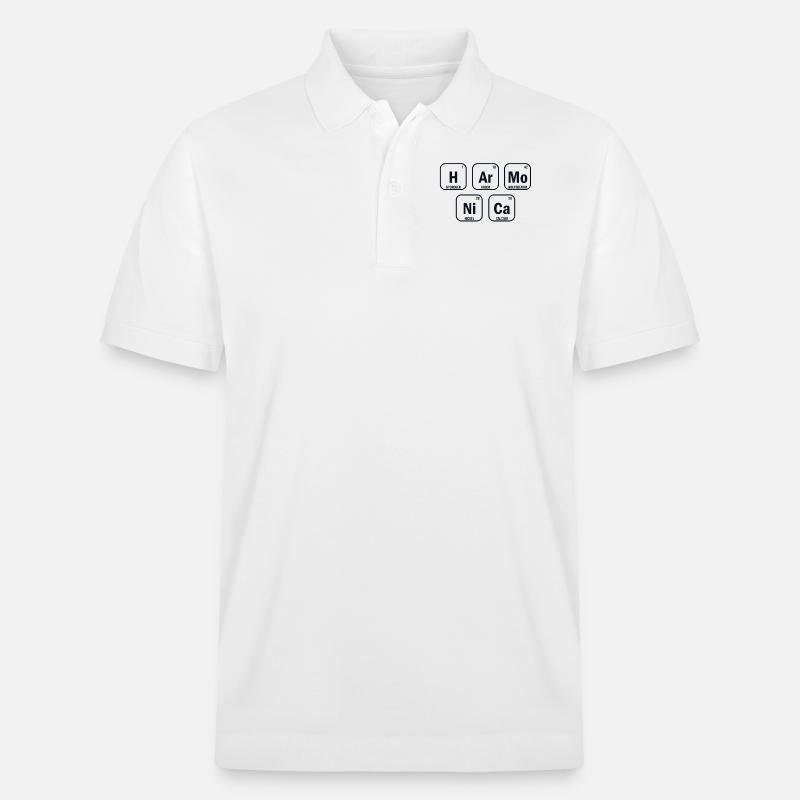 Mundharmonika-Periodensystem der harmonischen Elemente - Stanley/Stella Unisex Bio-Poloshirt PREPSTER - Weiß