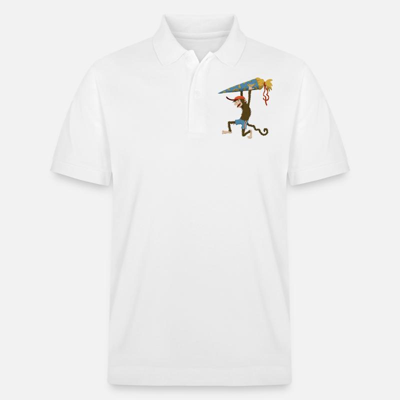 Singe avec cône d’école - Polo PREPSTER bio Stanley/Stella Unisexe - blanc