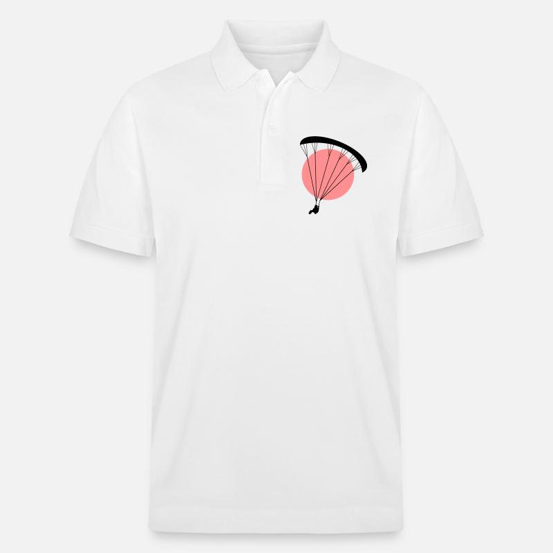 Paraglider Sunset Vector - Polo PREPSTER bio Stanley/Stella Unisexe - blanc