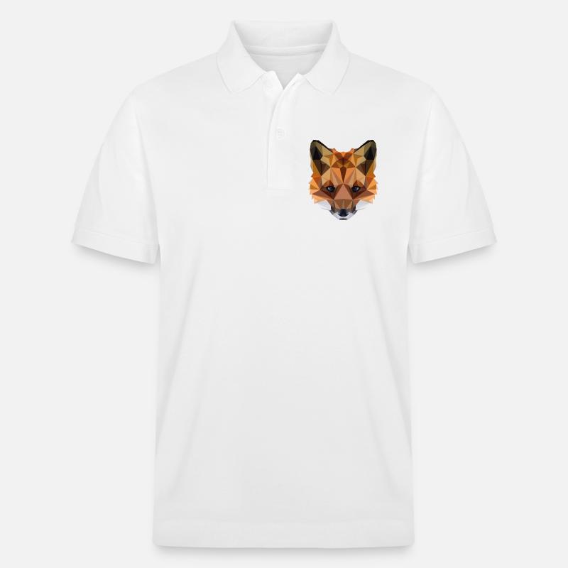 Fuchs Geometrisch – Polygon Art - Stanley/Stella Unisex Bio-Poloshirt PREPSTER - Weiß