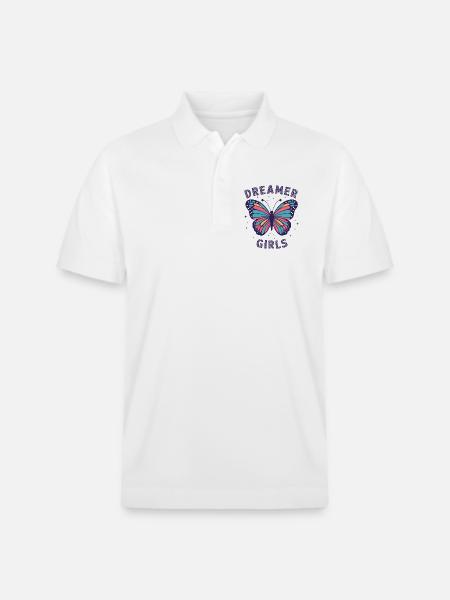 Verträumte Schmetterlingsmädchen-Inspiration - Stanley/Stella Unisex Bio-Poloshirt PREPSTER - Weiß